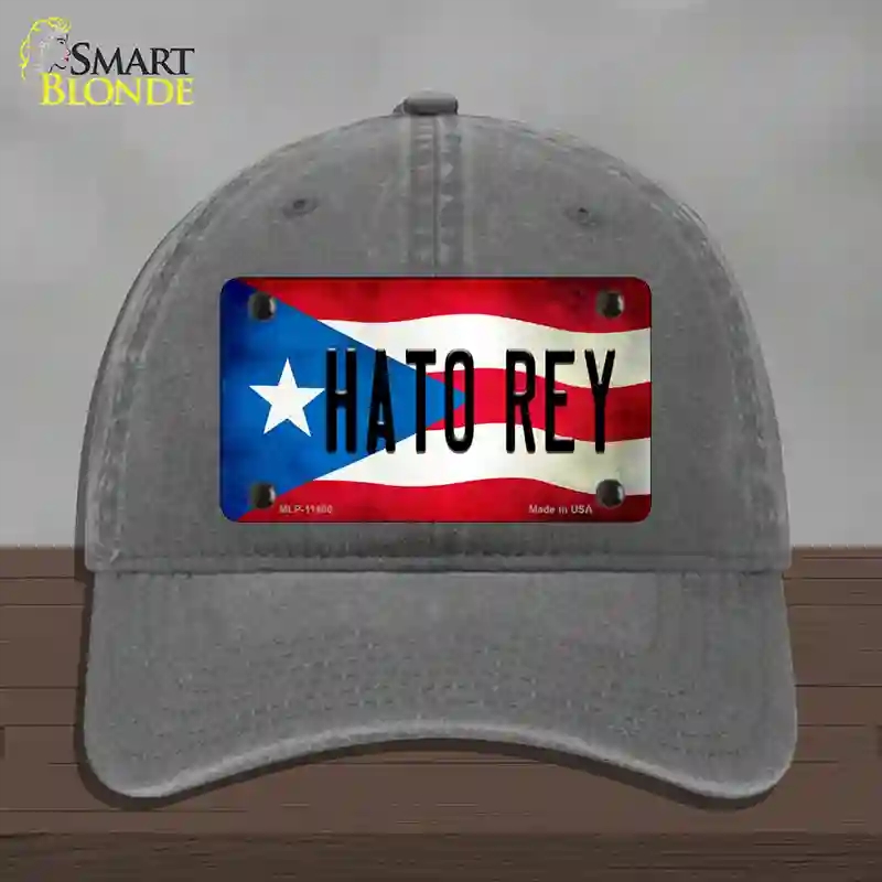 HAT08-MLP-11400 Hato Rey Puerto Rico Flag Novelty License Plate Hat, Unconstructed Cotton - Charcoal