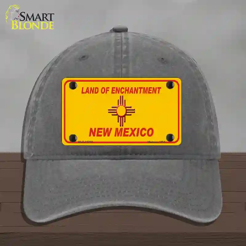 HAT08-MLP-11736   Mexico Blank Yellow State Novelty License Plate Hat, Unconstructed Cotton - Charcoal