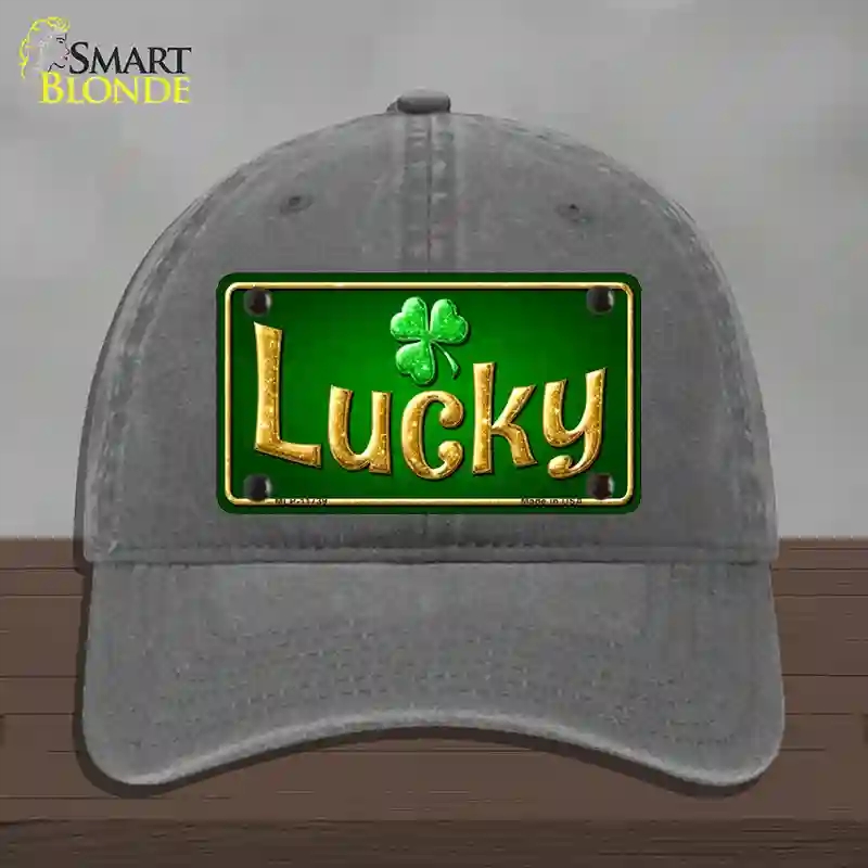 HAT08-MLP-11739 Lucky Irish Novelty License Plate Hat, Unconstructed Cotton - Charcoal