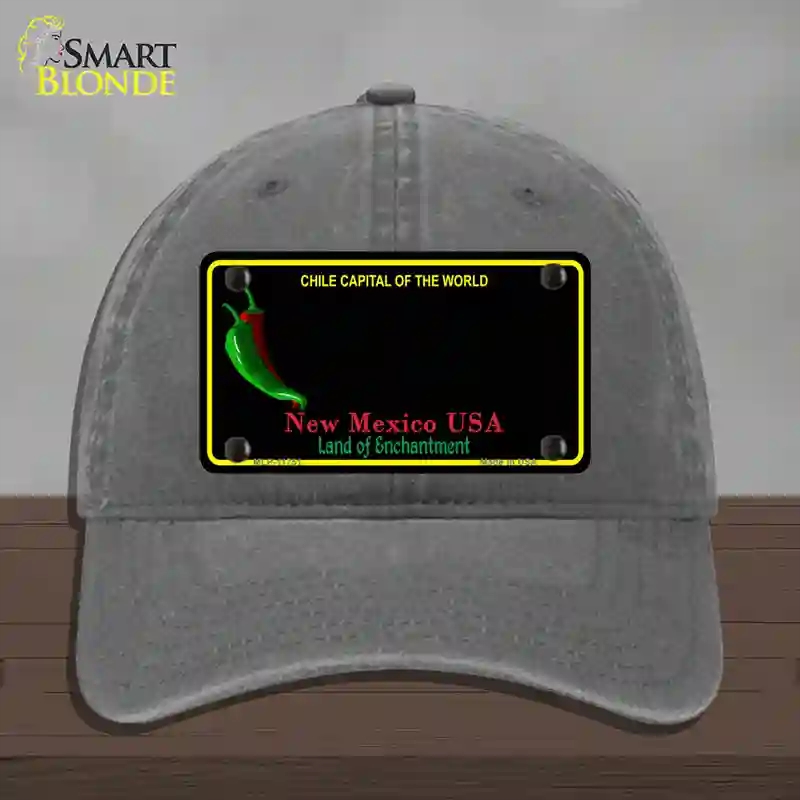 HAT08-MLP-11751   Mexico Blank Black State Novelty License Plate Hat, Unconstructed Cotton - Charcoal