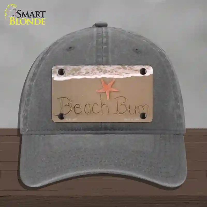 HAT08-MLP-1185 Beach Bum Novelty License Plate Hat, Unconstructed Cotton - Charcoal