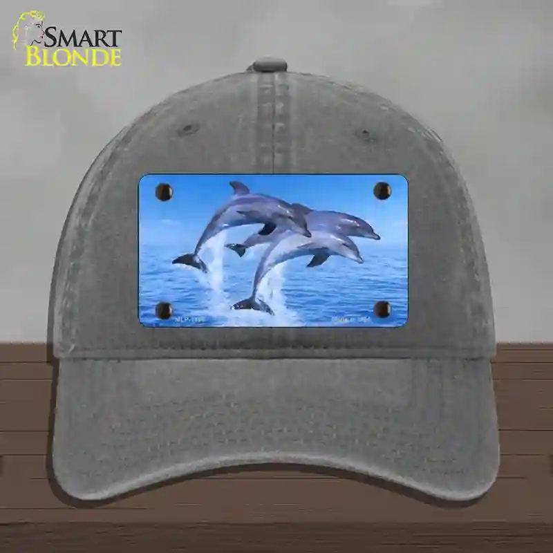 HAT08-MLP-1186 Dolphins Novelty License Plate Hat, Unconstructed Cotton - Charcoal