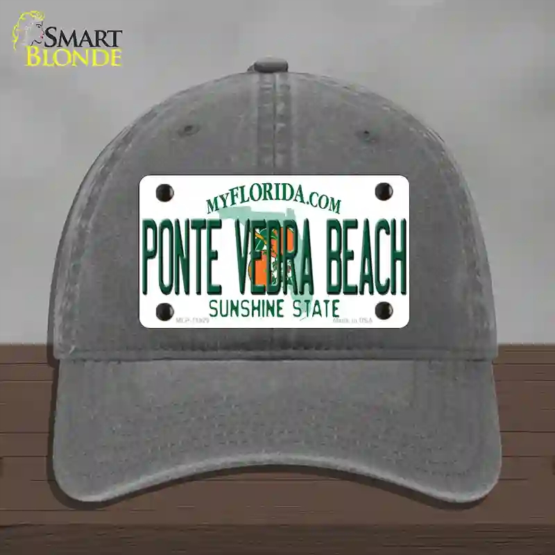 HAT08-MLP-11929 Florida Ponte Vedra Beach Novelty License Plate Hat, Unconstructed Cotton - Charcoal