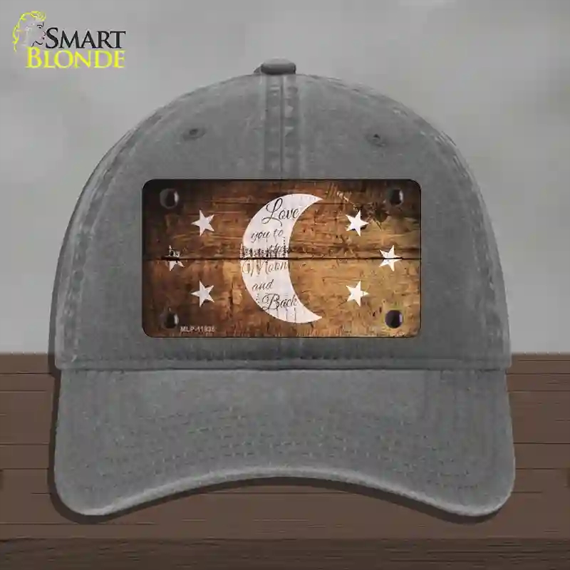 HAT08-MLP-11935 The Moon & Back Novelty License Plate Hat, Unconstructed Cotton - Charcoal