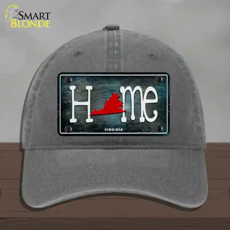 HAT08-MLP-12037 Virginia Home State Outline Novelty License Plate Hat, Unconstructed Cotton - Charcoal