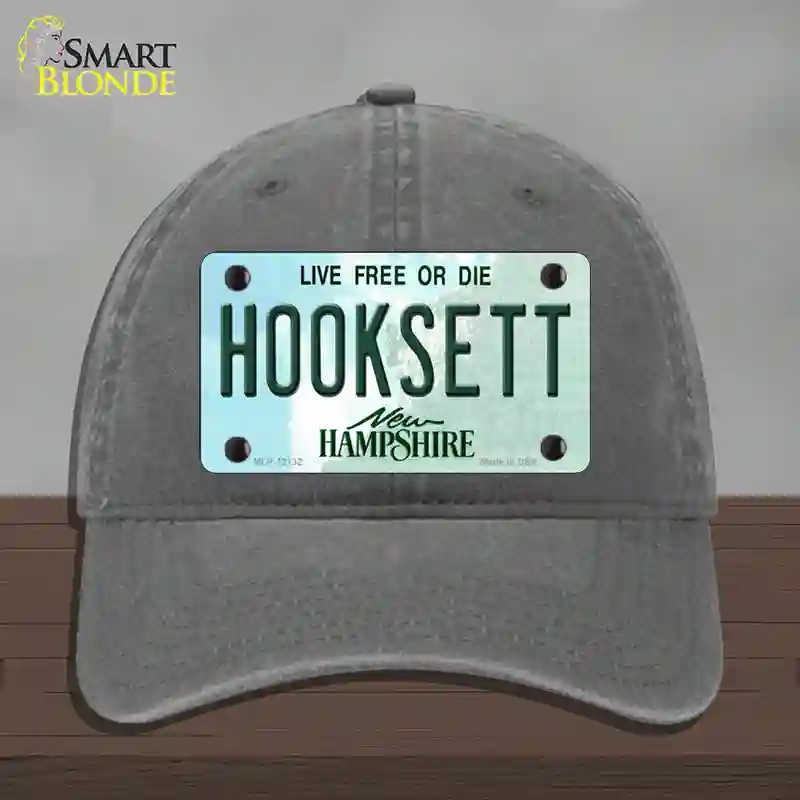 HAT08-MLP-12132 Hooksett   Hampshire Novelty License Plate Hat, Unconstructed Cotton - Charcoal