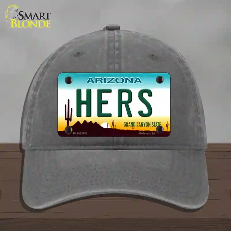 HAT08-MLP-12180 Hers Arizona Novelty License Plate Hat, Unconstructed Cotton - Charcoal