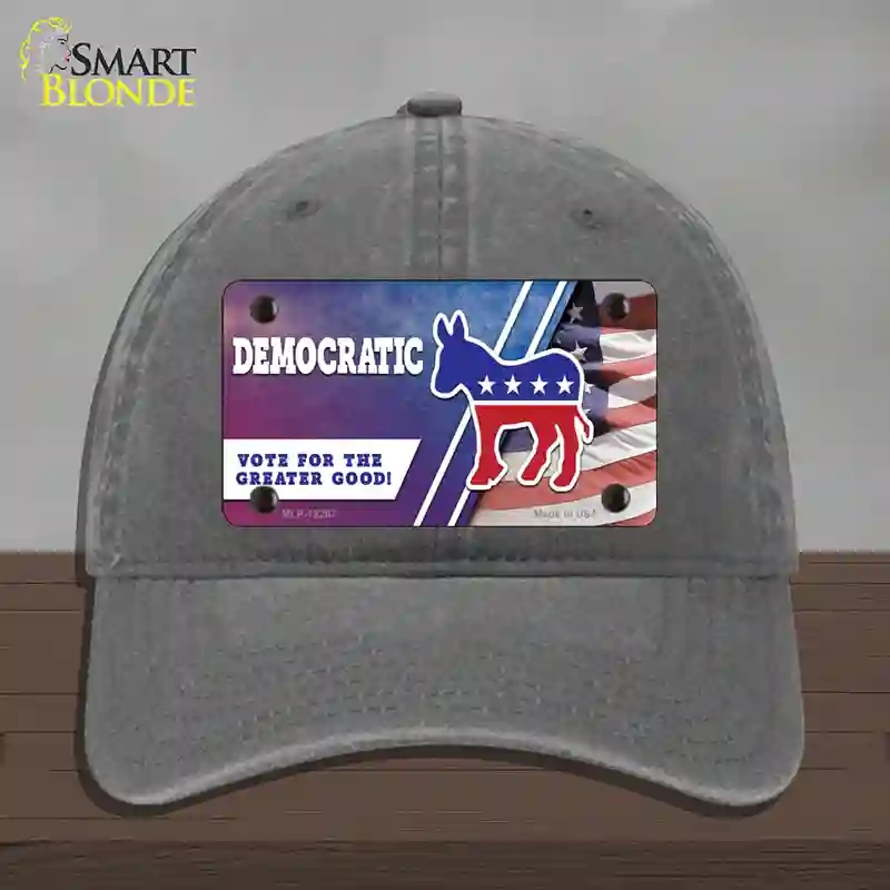 HAT08-MLP-12267 Democratic Vote for Greater Good Novelty License Plate Hat, Unconstructed Cotton - Charcoal