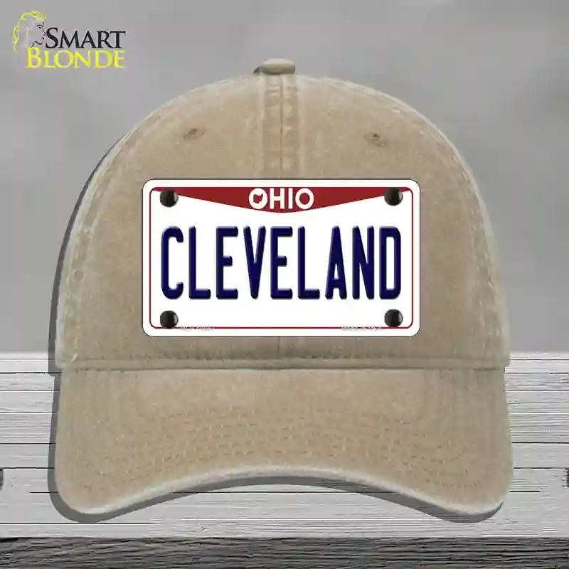 HAT09-MLP-10067 Cleveland Ohio Novelty License Plate Hat, Unconstructed Cotton - Khaki