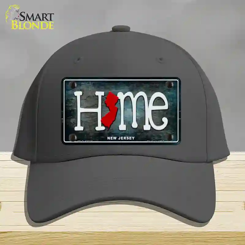 HAT04-MLP-12021   Jersey Home State Outline Novelty License Plate Hat, Cotton - Charcoal