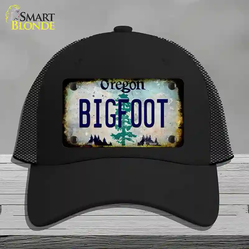 HAT01-MLP-12484 Bigfoot Oregon Novelty License Plate Hat, Mesh - Black