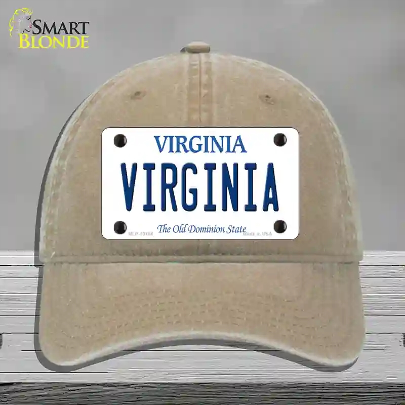 HAT09-MLP-10104 Virginia Old Dominion Novelty License Plate Hat, Unconstructed Cotton - Khaki