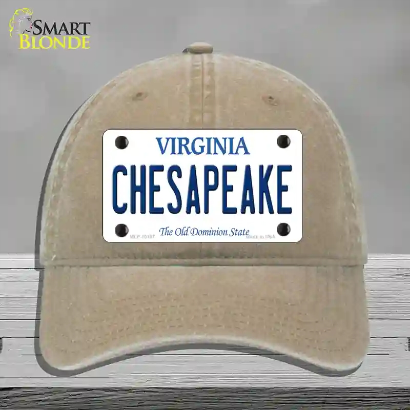 HAT09-MLP-10107 Chesapeake Virginia Novelty License Plate Hat, Unconstructed Cotton - Khaki