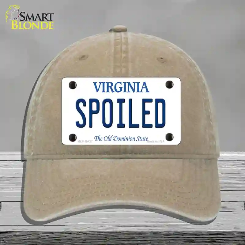 HAT09-MLP-10127 Spoiled Virginia Novelty License Plate Hat, Unconstructed Cotton - Khaki