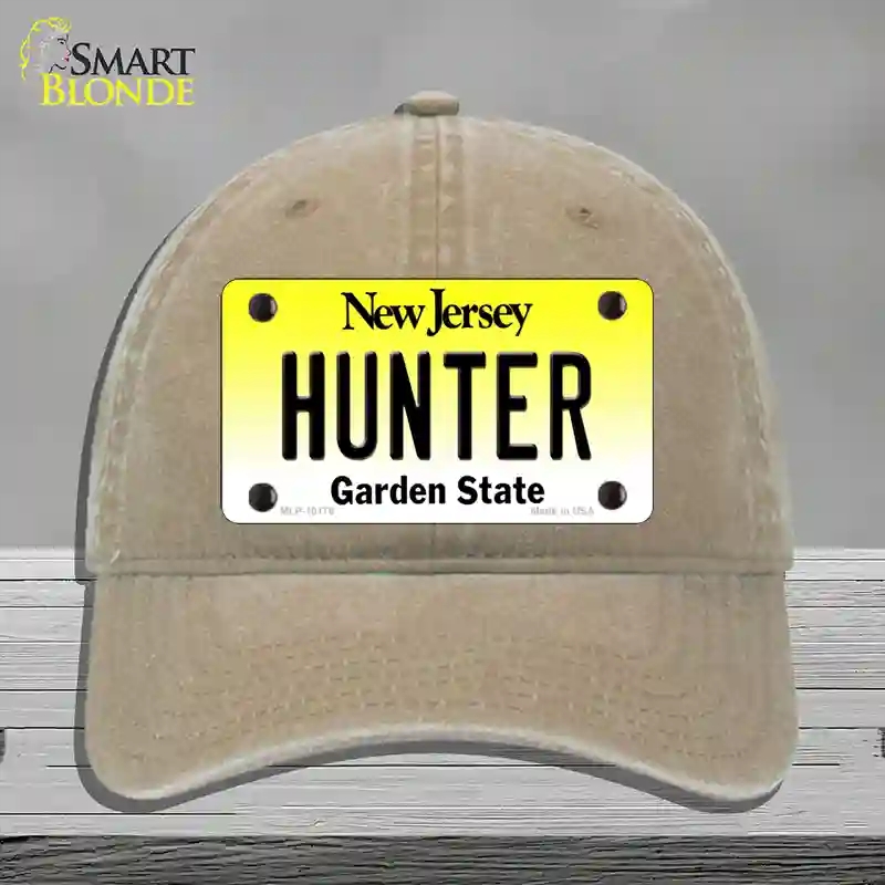 HAT09-MLP-10176 Hunter   Jersey Novelty License Plate Hat, Unconstructed Cotton - Khaki