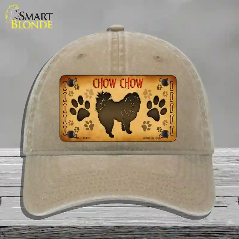 HAT09-MLP-10438 Chow Chow Novelty License Plate Hat, Unconstructed Cotton - Khaki