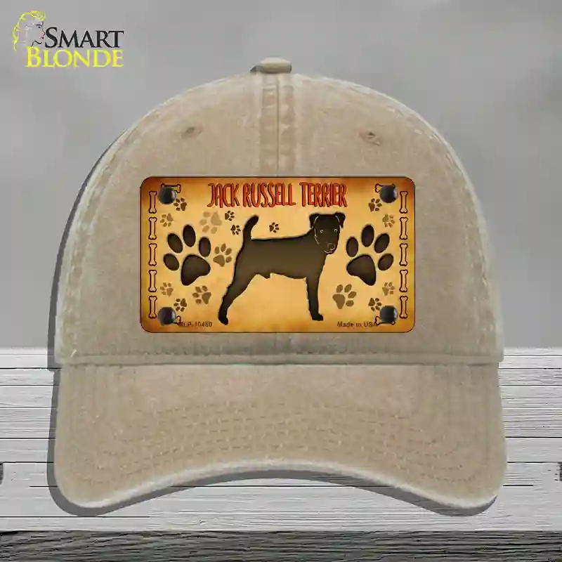 HAT09-MLP-10450 Jack Russell Terrier Novelty License Plate Hat, Unconstructed Cotton - Khaki