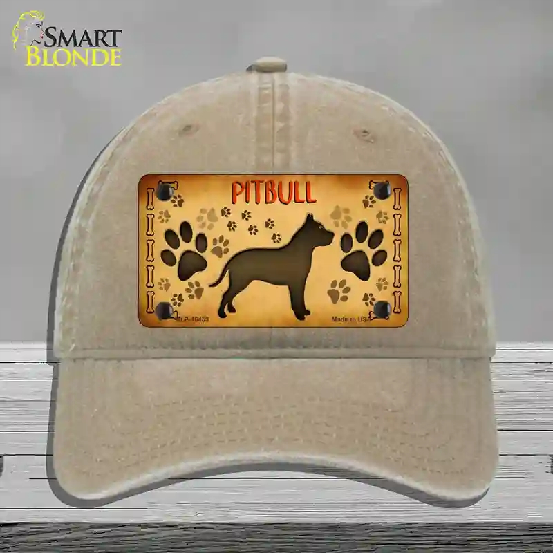 HAT09-MLP-10453 Pitbull Novelty License Plate Hat, Unconstructed Cotton - Khaki