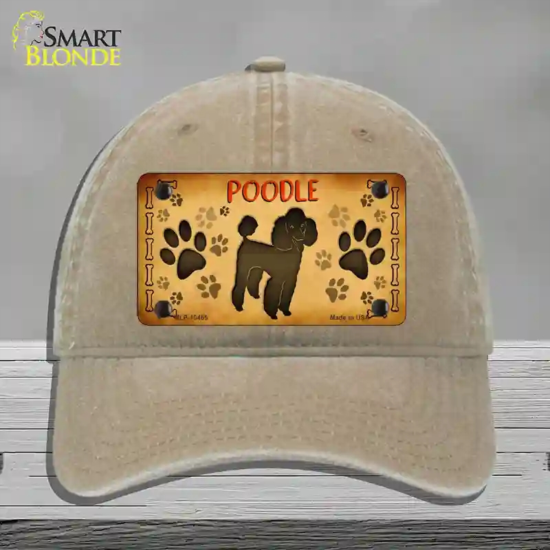 HAT09-MLP-10455 Poodle Novelty License Plate Hat, Unconstructed Cotton - Khaki