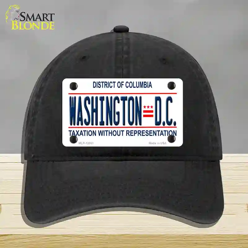 HAT07-MLP-12061 District of Columbia Novelty License Plate Hat, Unconstructed Cotton - Black