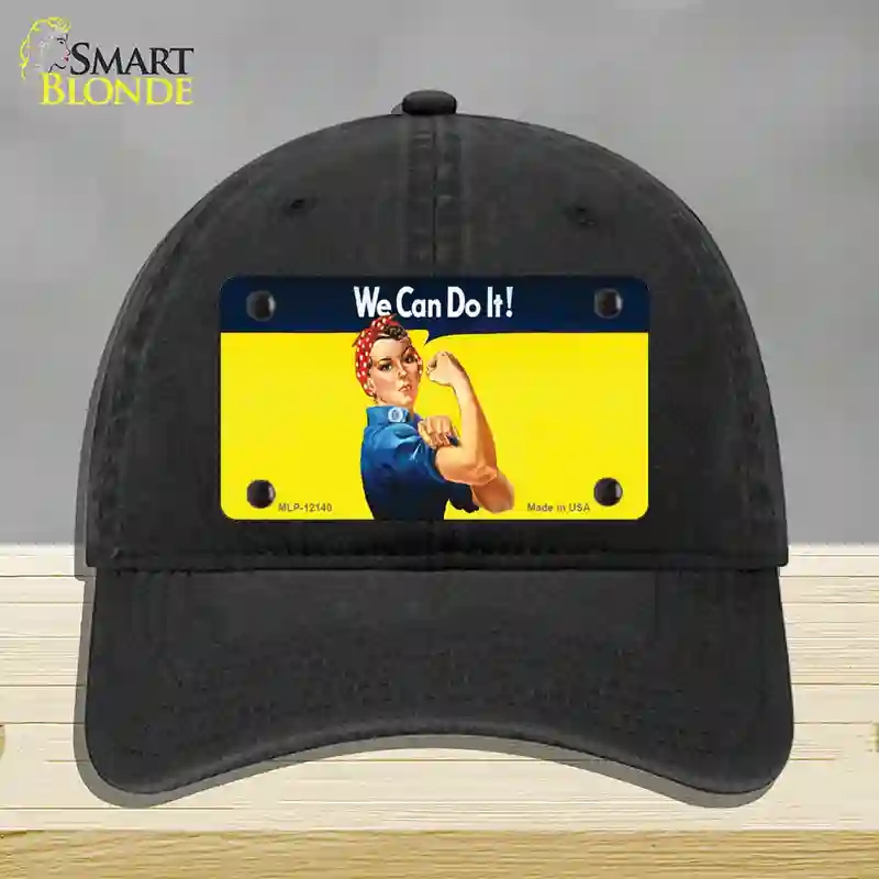 HAT07-MLP-12140 We Can Do It Novelty License Plate Hat, Unconstructed Cotton - Black
