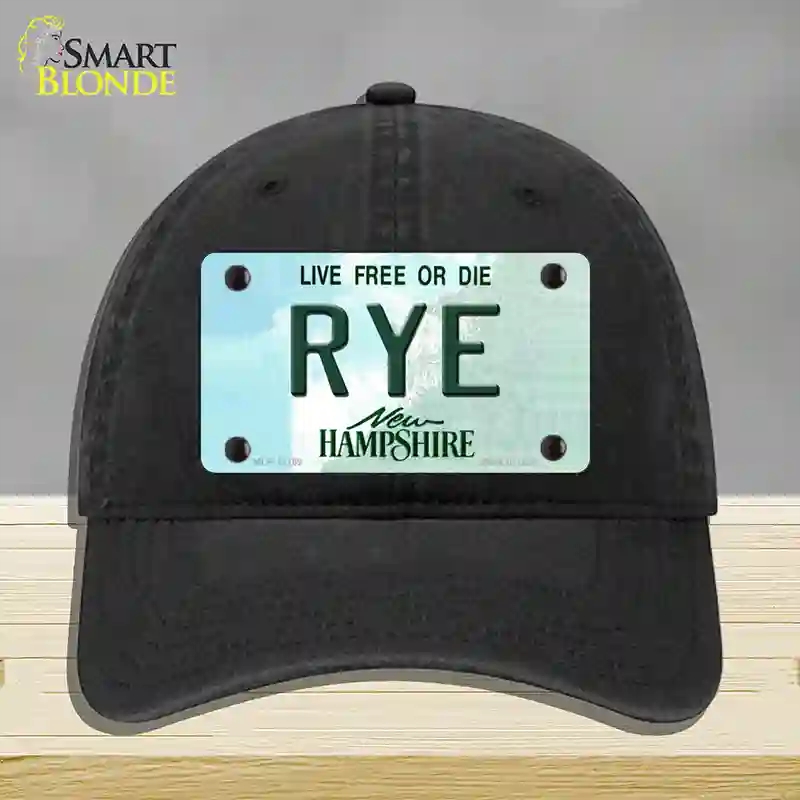 HAT07-MLP-12169 Rye   Hampshire Novelty License Plate Hat, Unconstructed Cotton - Black