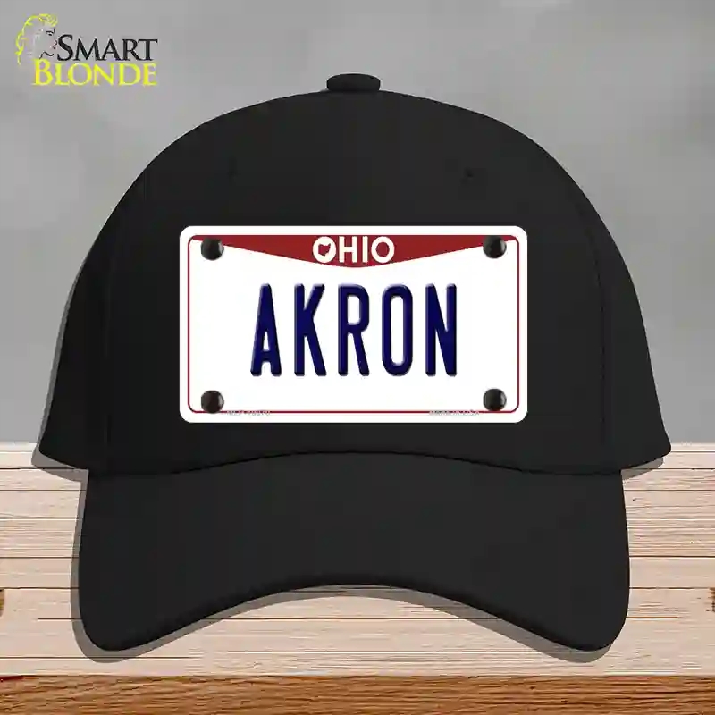 HAT03-MLP-10070 Akron Ohio Novelty License Plate Hat, Cotton - Black
