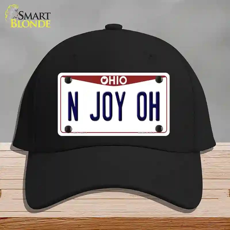 HAT03-MLP-10073 N Joy OH Ohio Novelty License Plate Hat, Cotton - Black