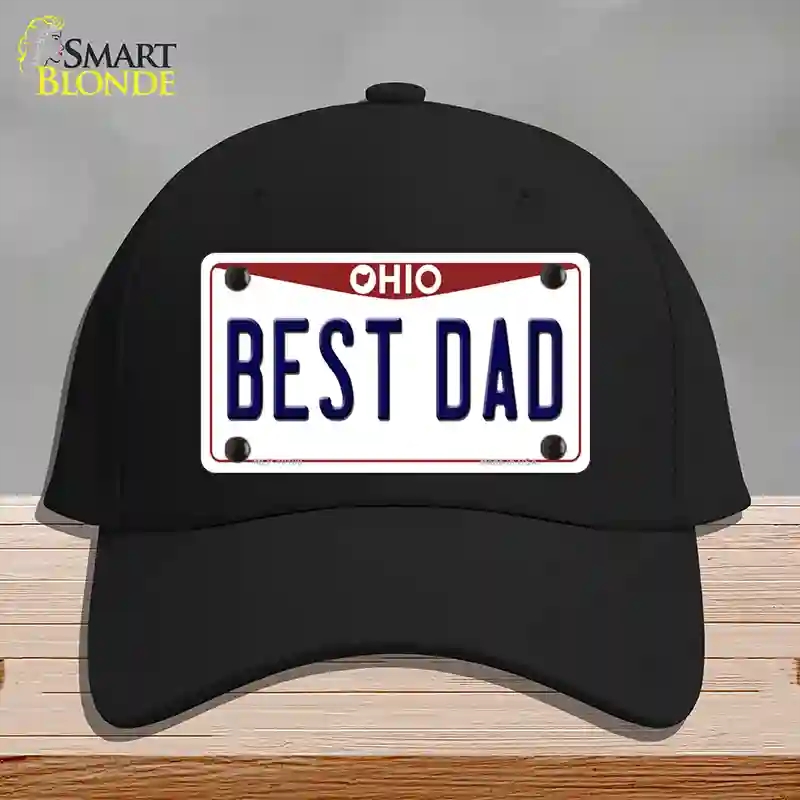 HAT03-MLP-10100 Best Dad Ohio Novelty License Plate Hat, Cotton - Black