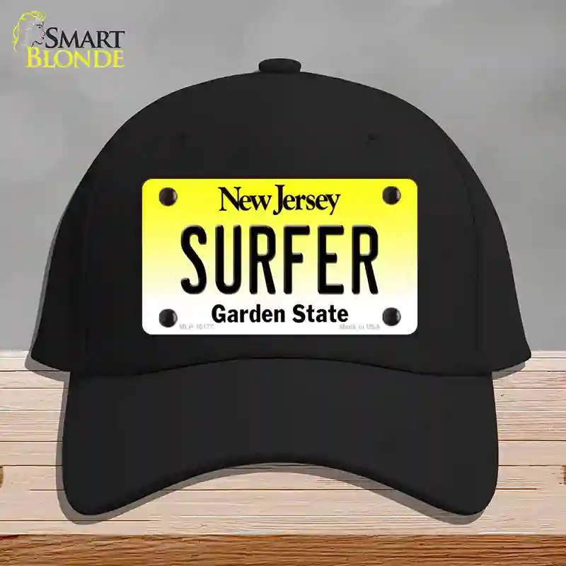 HAT03-MLP-10177 Surfer   Jersey Novelty License Plate Hat, Cotton - Black