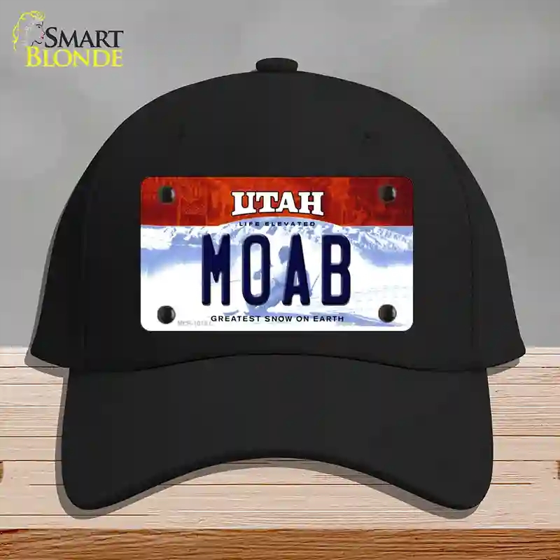 HAT03-MLP-10191 Moab Utah Novelty License Plate Hat, Cotton - Black