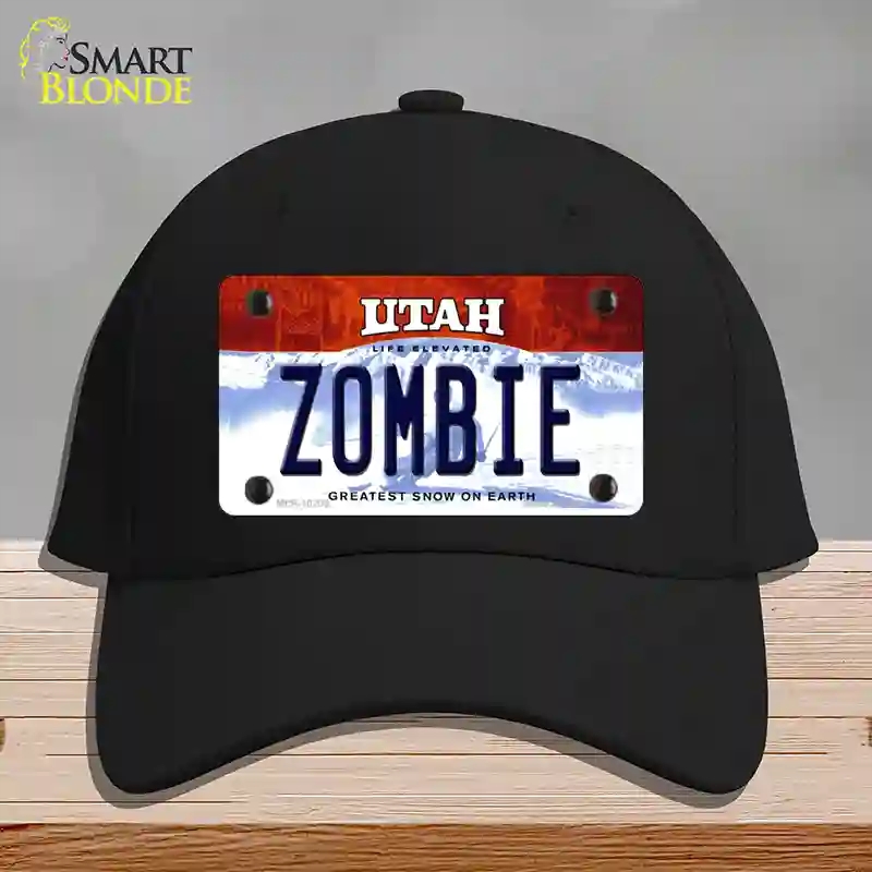 HAT03-MLP-10209 Zombie Utah Novelty License Plate Hat, Cotton - Black