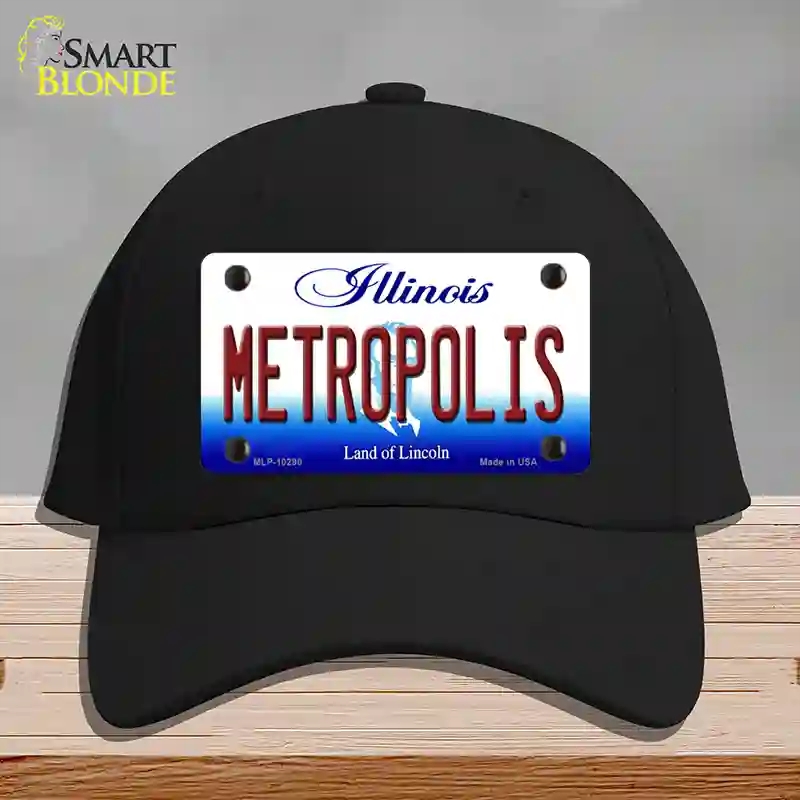 HAT03-MLP-10290 Metropolis Illinois Novelty License Plate Hat, Cotton - Black