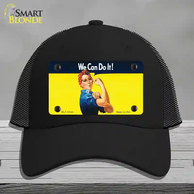HAT01-MLP-12140 We Can Do It Novelty License Plate Hat, Mesh - Black
