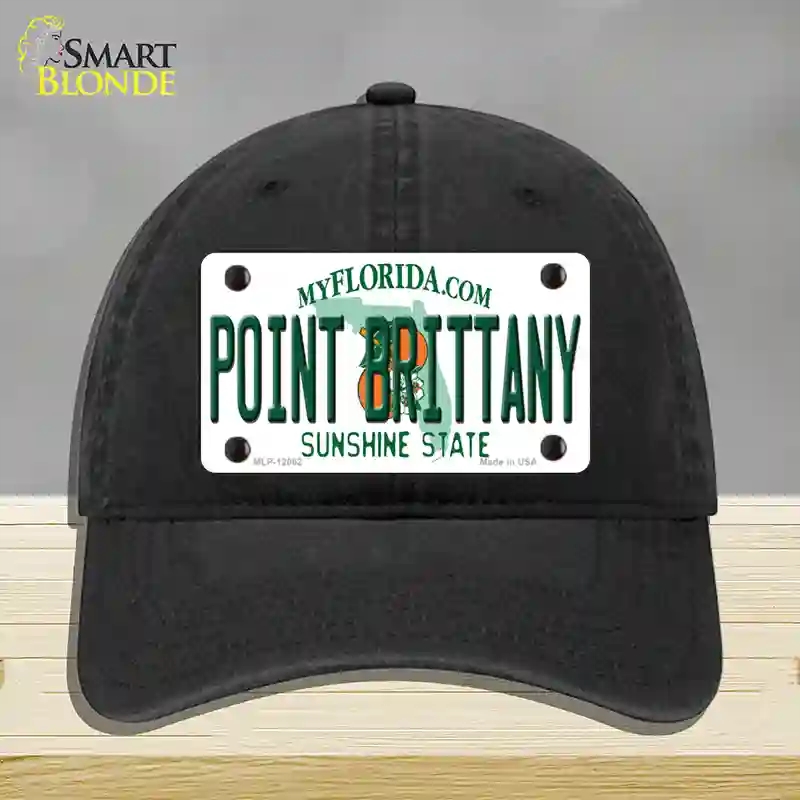 HAT07-MLP-12062 Florida Point Brittany Novelty License Plate Hat, Unconstructed Cotton - Black