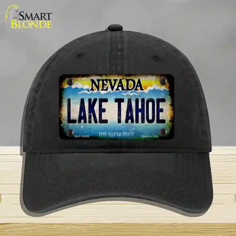 HAT07-MLP-12069 Nevada Lake Tahoe Novelty License Plate Hat, Unconstructed Cotton - Black