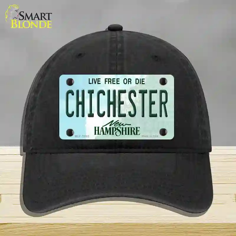 HAT07-MLP-12082 Chichester   Hampshire State Novelty License Plate Hat, Unconstructed Cotton - Black