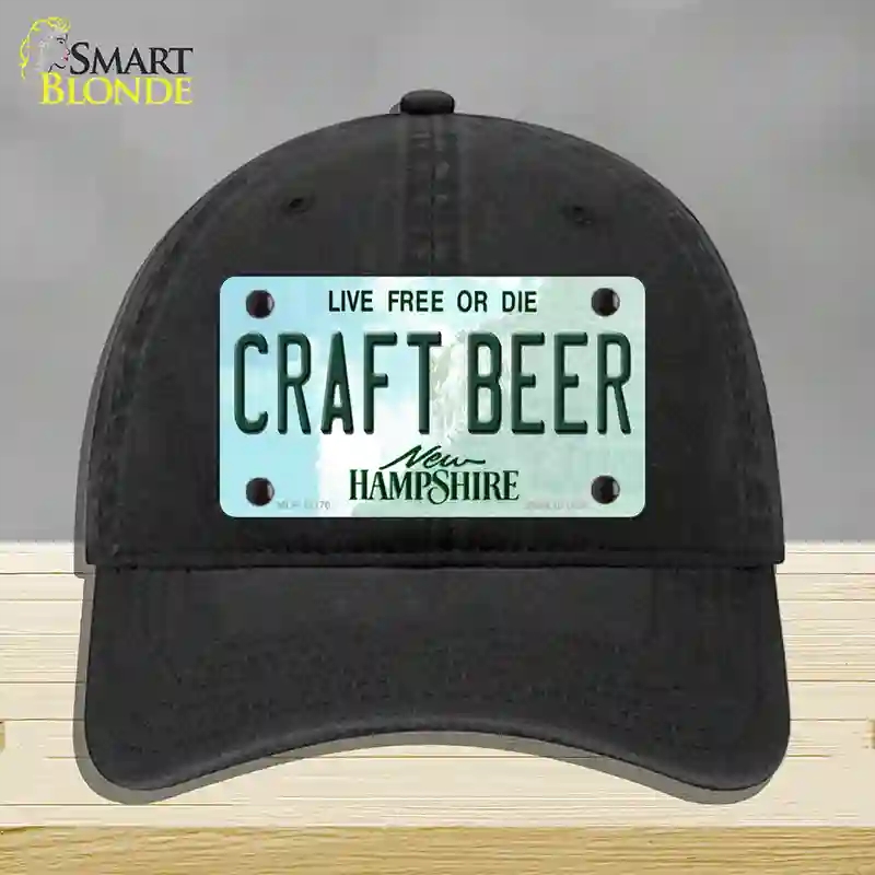 HAT07-MLP-12170 Craft Beer   Hampshire Novelty License Plate Hat, Unconstructed Cotton - Black