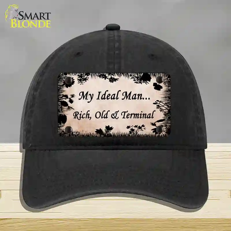 HAT07-MLP-1227 Rich Old & Terminal Novelty License Plate Hat, Unconstructed Cotton - Black