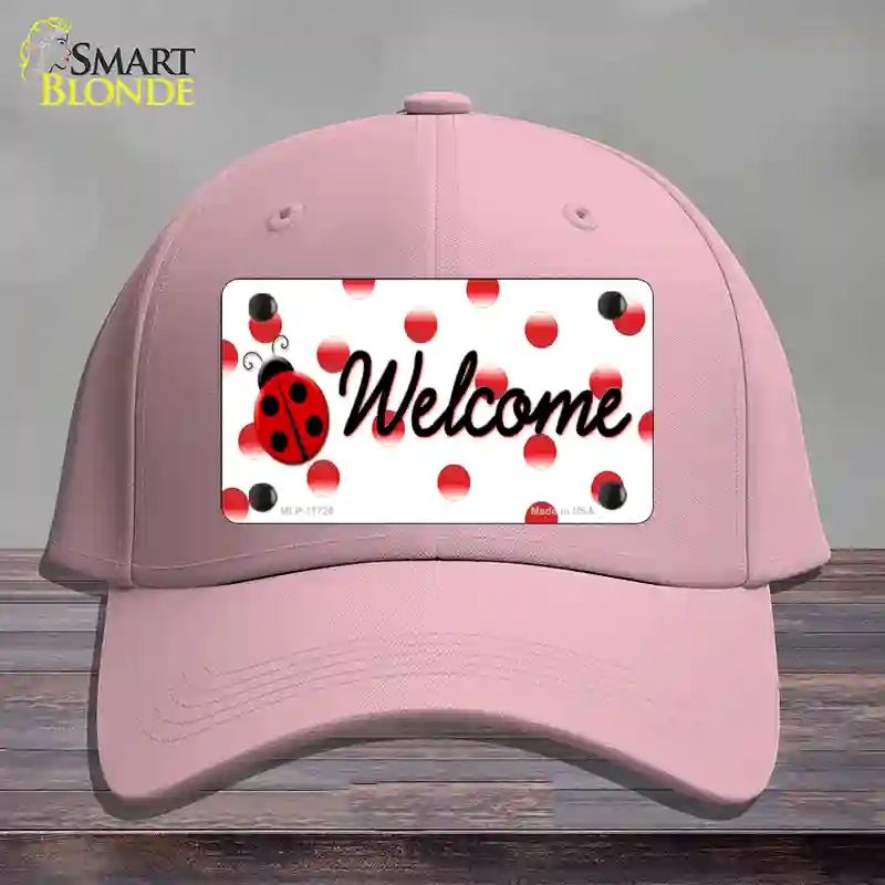 HAT05-MLP-11726 Welcome Ladybug Novelty License Plate Hat, Cotton - Pink