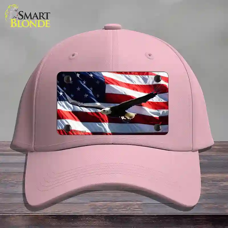 HAT05-MLP-11939 Soaring Eagle Flag Novelty License Plate Hat, Cotton - Pink