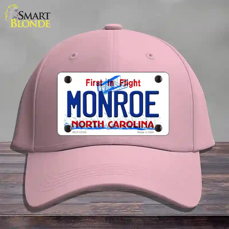 HAT05-MLP-12103 Monroe North Carolina State Novelty License Plate Hat, Cotton - Pink