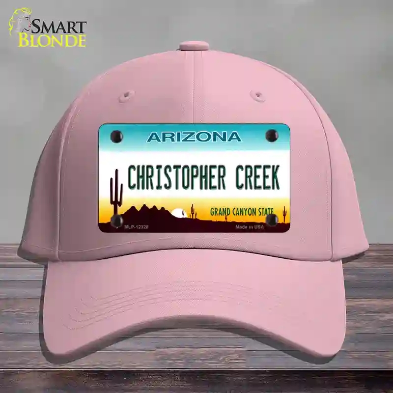 HAT05-MLP-12328 Christopher Creek Arizona Novelty License Plate Hat, Cotton - Pink