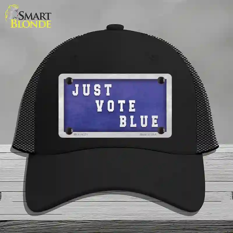 HAT01-MLP-12271 Just Vote Blue Novelty License Plate Hat, Mesh - Black
