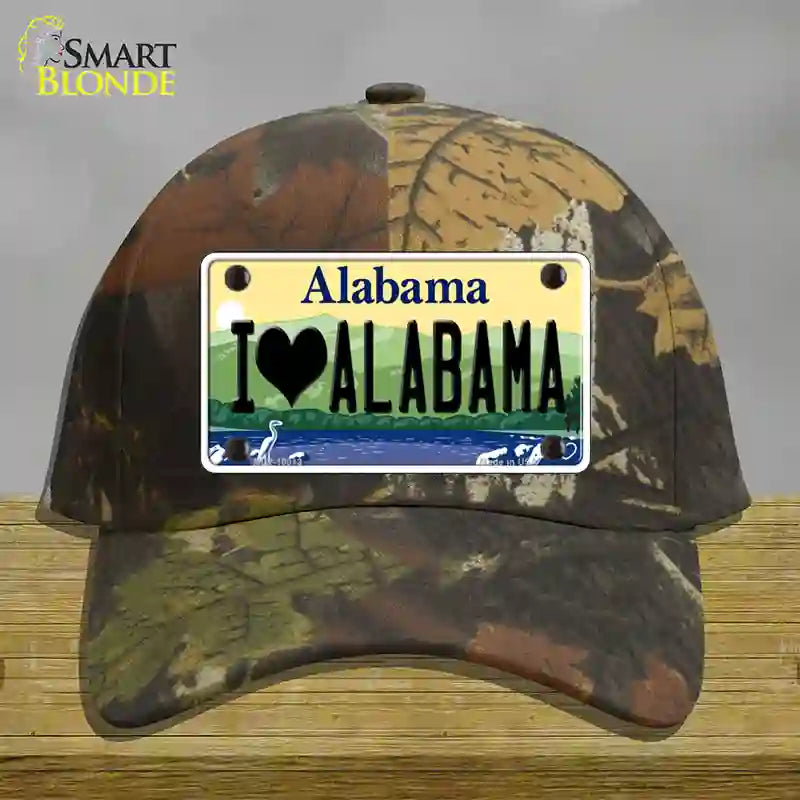 HAT06-MLP-10013 I Love Alabama Novelty License Plate Hat, Cotton - Camoflauge