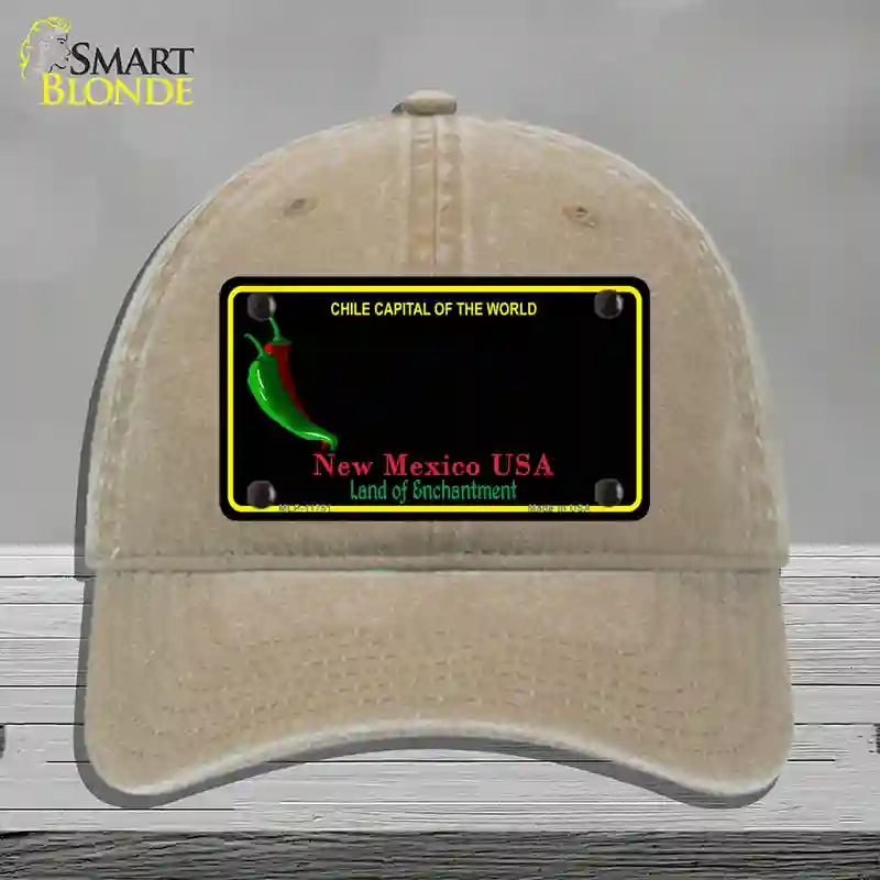 HAT09-MLP-11751   Mexico Blank Black State Novelty License Plate Hat, Unconstructed Cotton - Khaki