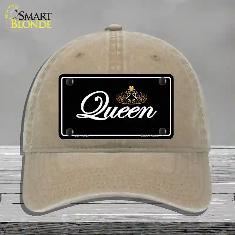 HAT09-MLP-11766 Queen Novelty License Plate Hat, Unconstructed Cotton - Khaki