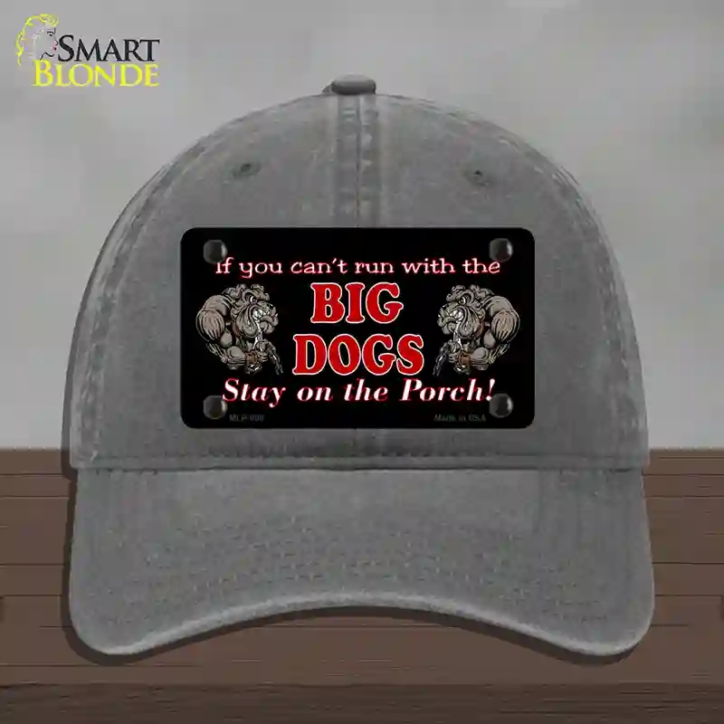 HAT08-MLP-006 Big Dogs Black Novelty License Plate Hat, Unconstructed Cotton - Charcoal