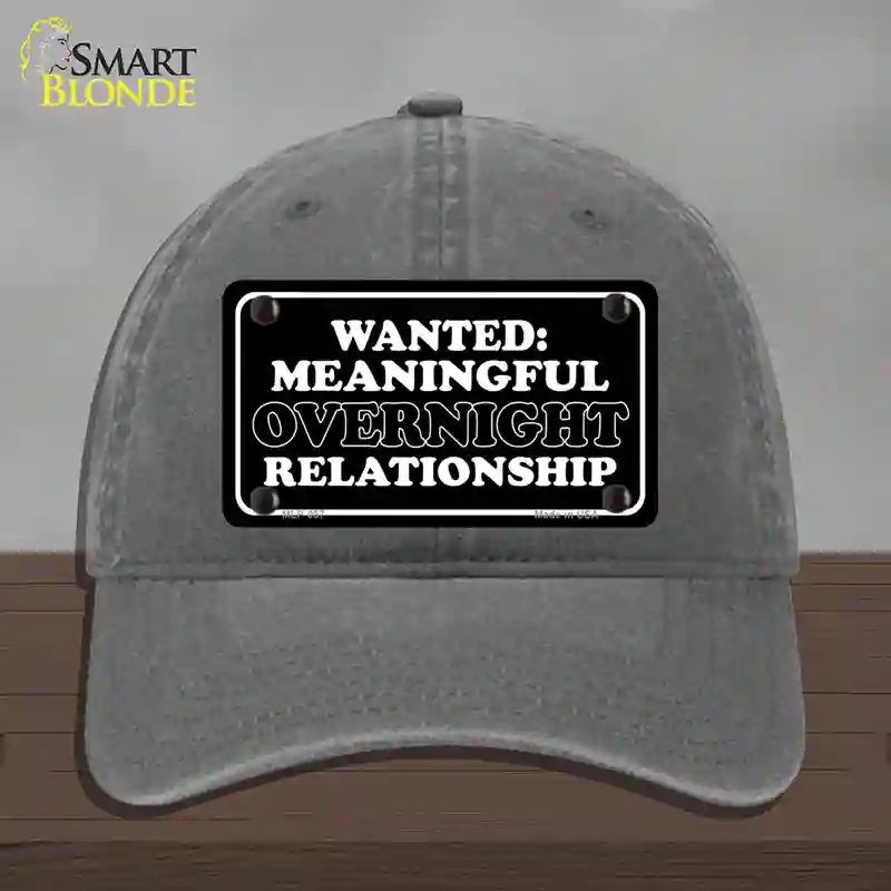 HAT08-MLP-057 Wanted Meaningful Overnight Relationship Novelty License Plate Hat, Unconstructed Cotton - Charcoal