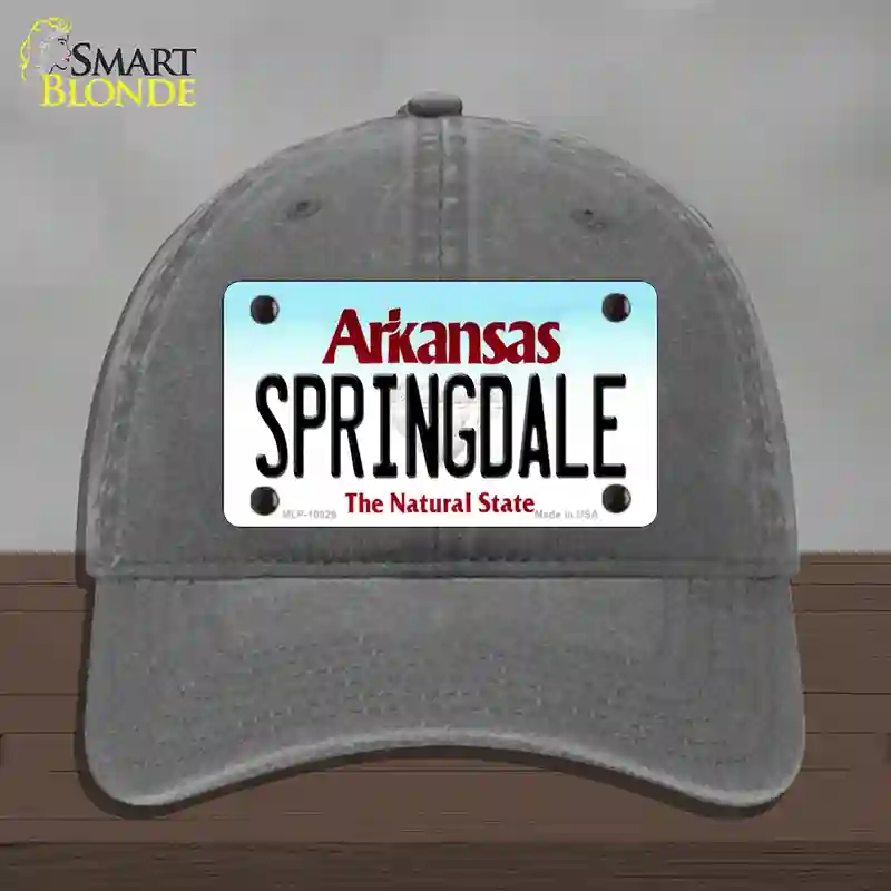 HAT08-MLP-10029 Springdale Arkansas Novelty License Plate Hat, Unconstructed Cotton - Charcoal